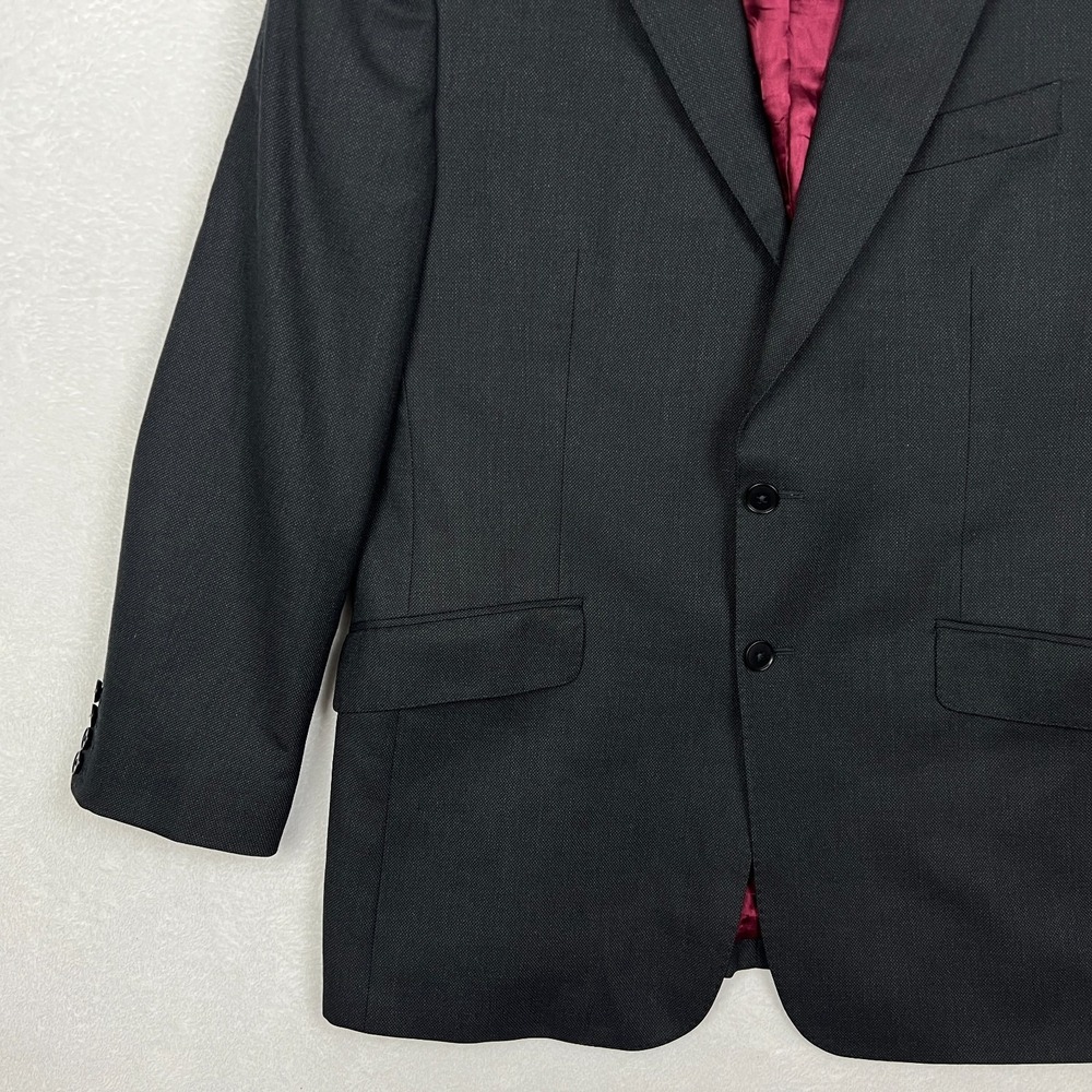 Charles Tyrwhitt Gray Suit Jacket Mens 42R Blazer Wool Sport Coat Red Lining - Picture 3 of 12